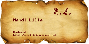 Mandl Lilla névjegykártya